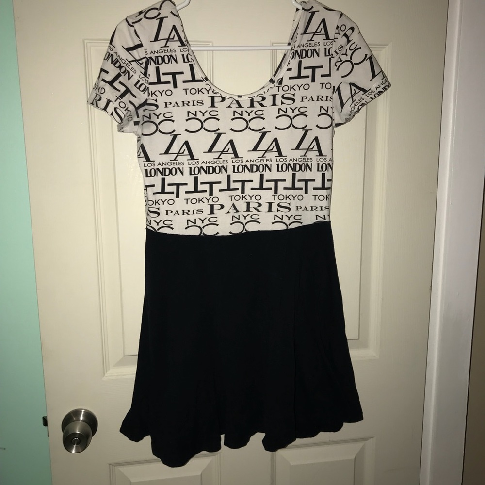 Forever 21 Black and White Skater Dress